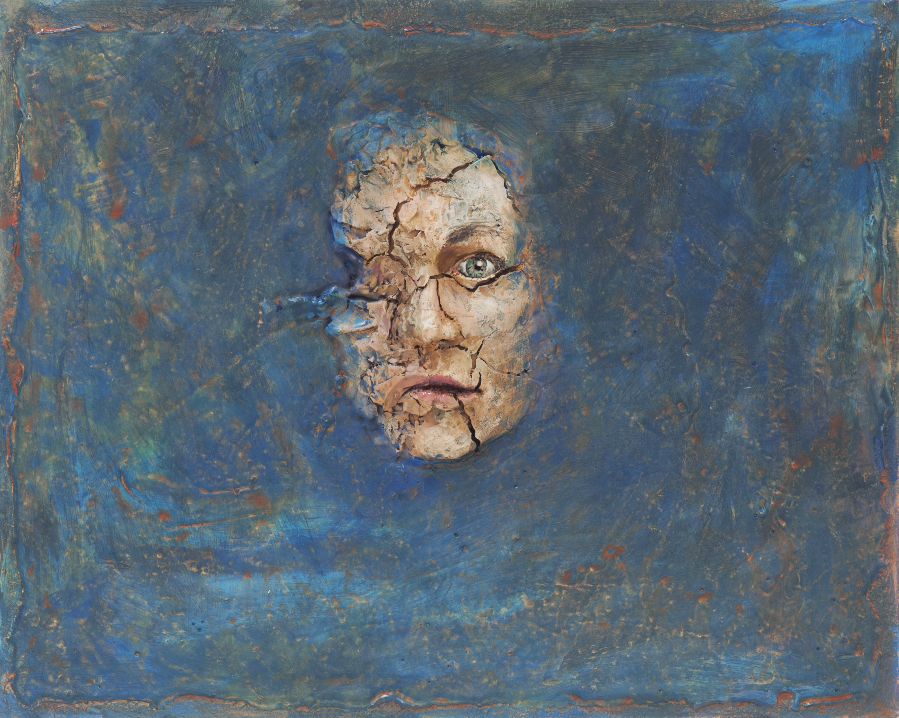 Rostro cuadro de un rostro en relieve